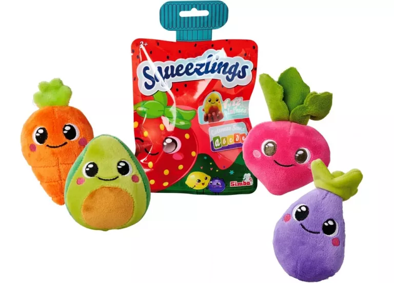 SQUEEZLINGS PLUSZOWE FIGURKI DO KOLEKCJONOWANIA OWOCE I WARZYWA Z PLUSZU