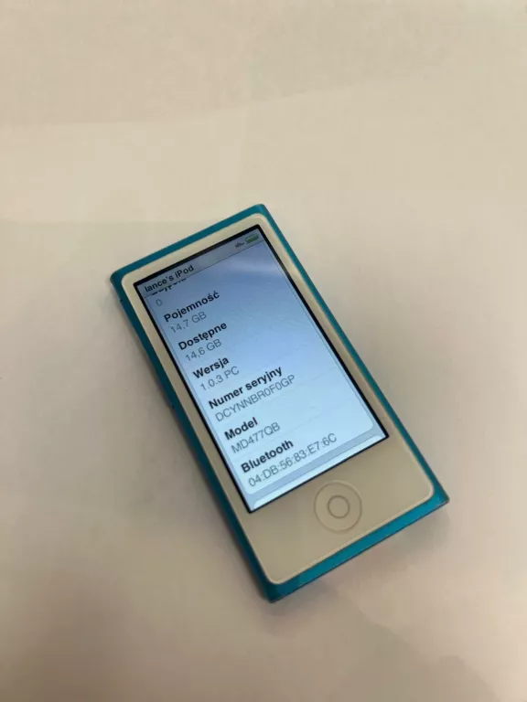 APPLE IPOD NANO 7 GEN A1446 16GB MD477QB NIEBIESK