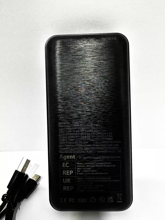 PAIDASHU POWER BANK 27000MAH POWERBANK 22.5W PD 2X USB USB-C TYPE-C KABEL
