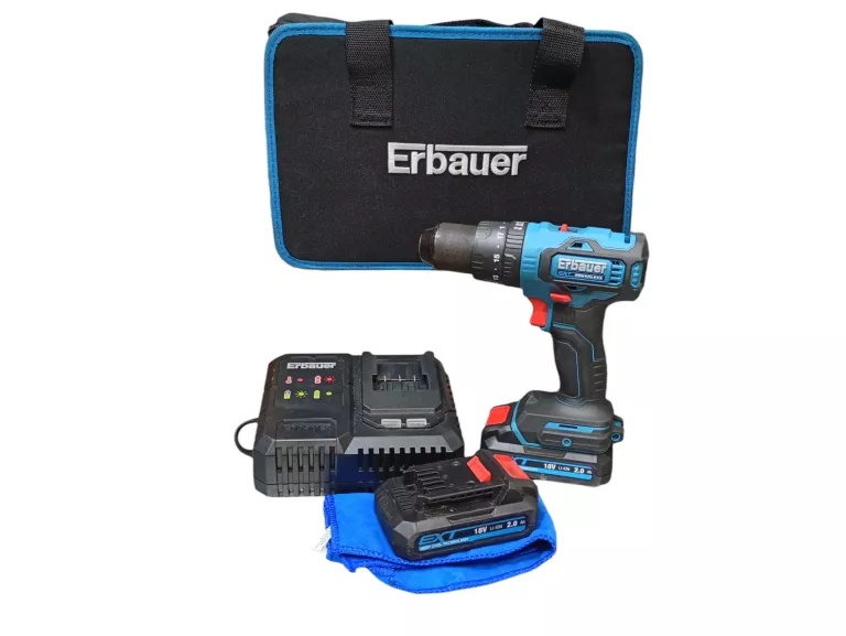 WKRĘTARKA ERBAUER ECD18 LI-2 + 2X AKUMULATOR 2.0AH 18V + ŁADOWARKA + TORBA