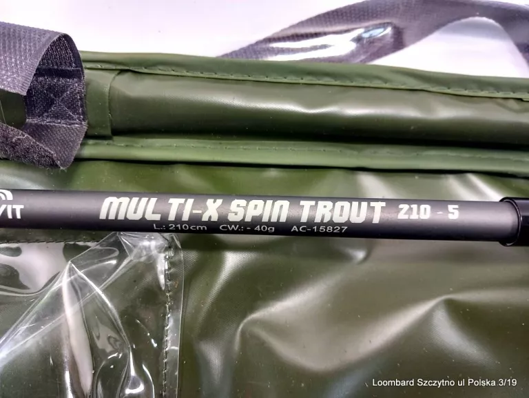 WĘDKA SPIN-TROUT 210-5 KOŁOWROTEK CRIVIT 4BB + GUMKI, ETUI,