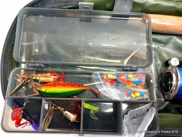 WĘDKA SPIN-TROUT 210-5 KOŁOWROTEK CRIVIT 4BB + GUMKI, ETUI,