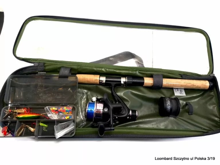 WĘDKA SPIN-TROUT 210-5 KOŁOWROTEK CRIVIT 4BB + GUMKI, ETUI,