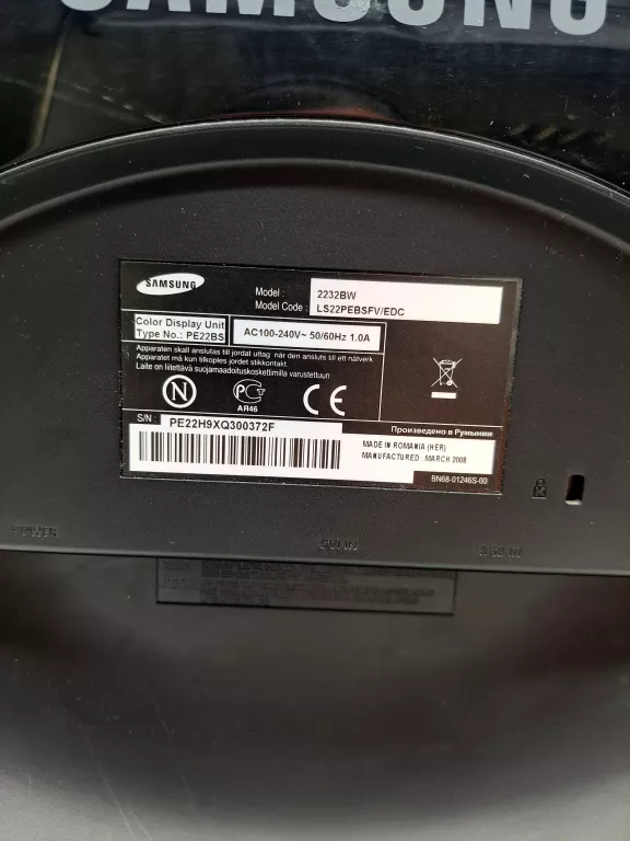 MONITOR SAMSUNG SYNCMASTER 2232BW