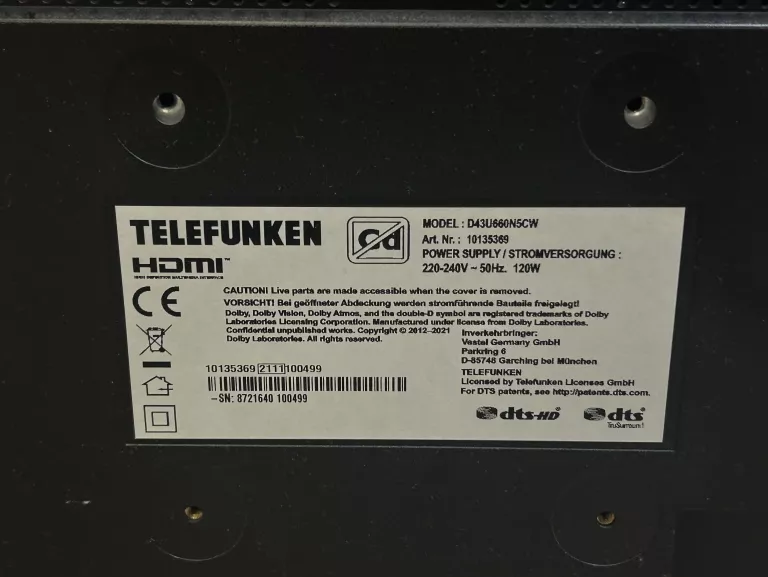 TELEWIZOR TELEFUNKEN D43U660N5CW 43 CALE SMART TV