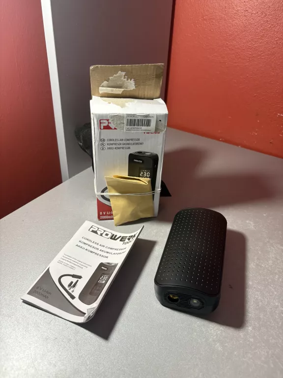 KOMPRESOR SAMOCHODOWY ROWEROWY PROWERK TOOLS 2000MAH