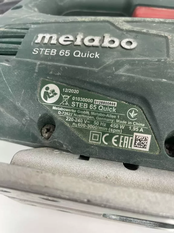 WYRZYNARKA SET STEB 65 QUICK METABO 450 W ZASILANIE SIECIOWE