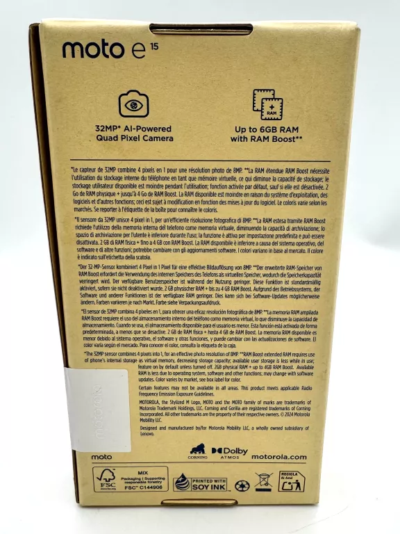 TELEFON MOTOROLA MOTO E15 2/64GB KOMPLET - PLOMBA!