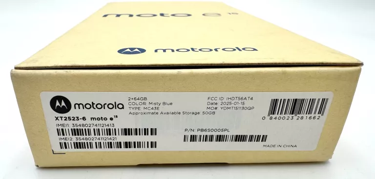 TELEFON MOTOROLA MOTO E15 2/64GB KOMPLET - PLOMBA!