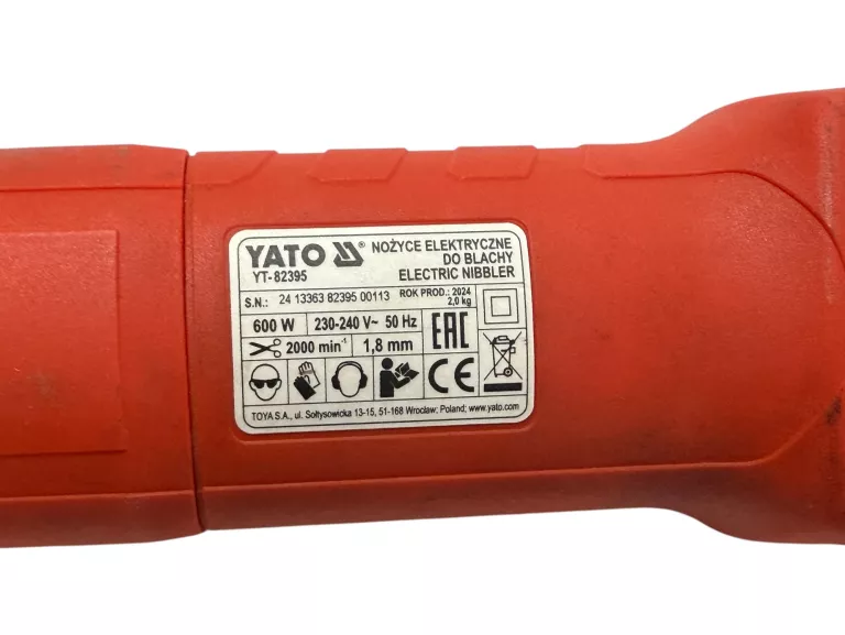 ELEKTRYCZNE NOŻYCE SKOKOWE DO BLACHY YT-82395 600W