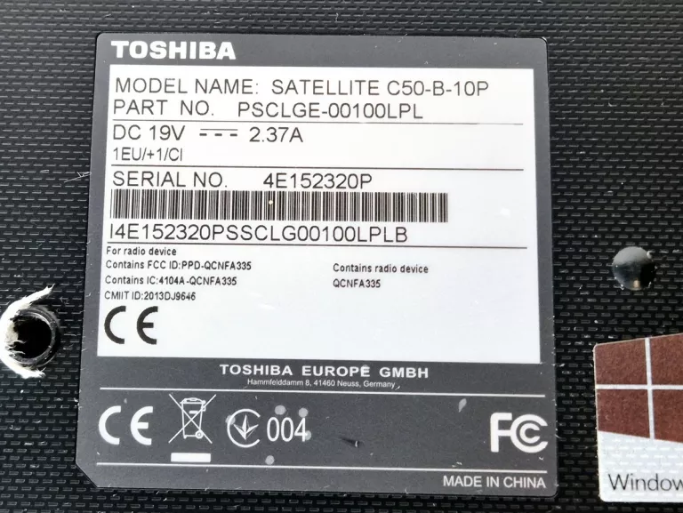 LAPTOP TOSHIBA SATELLITE C50-B-10P 249GB/8GB/INTEL CORE I3 + ZASILACZ