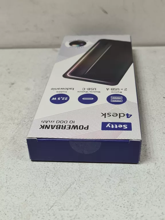 POWERBANK SETTY 10000MAH CZARNY KOMPLET