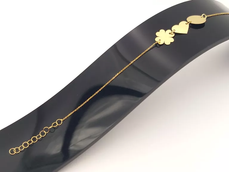 NOWA ZŁOTA BRANSOLETKA CELEBRYTKA 585 1,22G 19CM