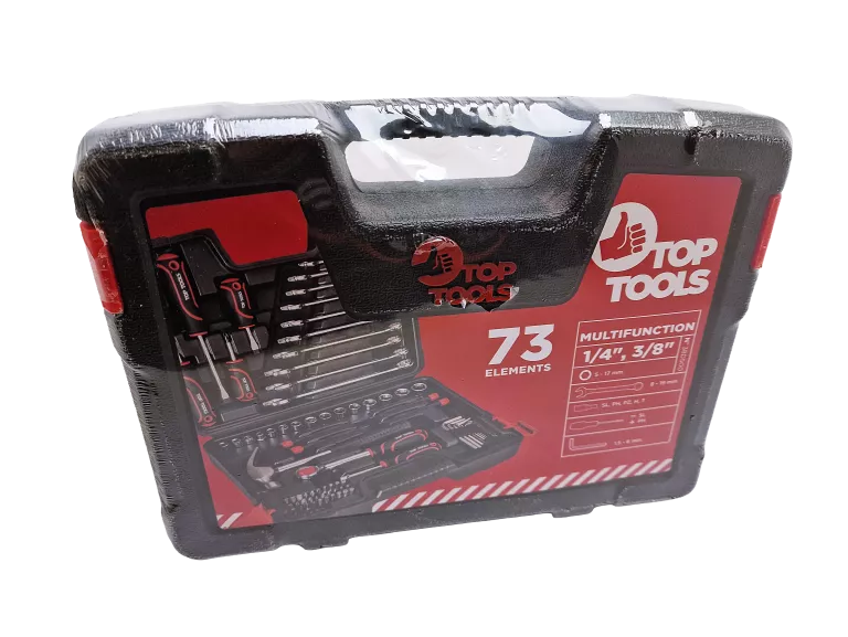ZESTAW NARZĘDZIOWY 1/4 3/8 73 SZTUKI TOP TOOLS
