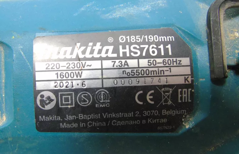 PILARKA TARCZOWA MAKITA HS7611