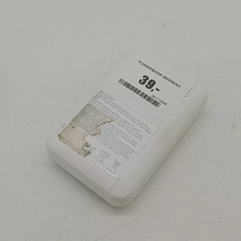 POWERBANK 8000MAH BIAŁY