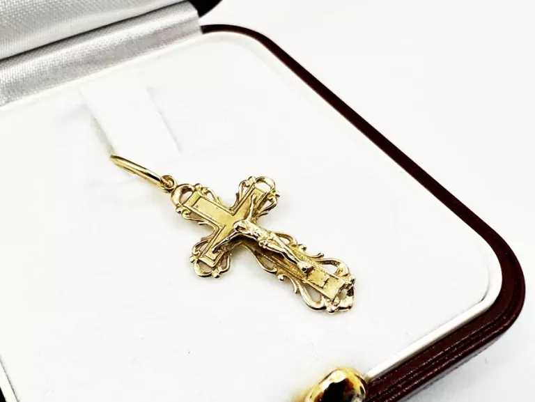 ZŁOTA ZWIESZKA KRZYŻ P585, WYSOKOŚĆ: 2CM, WAGA: 0,85G