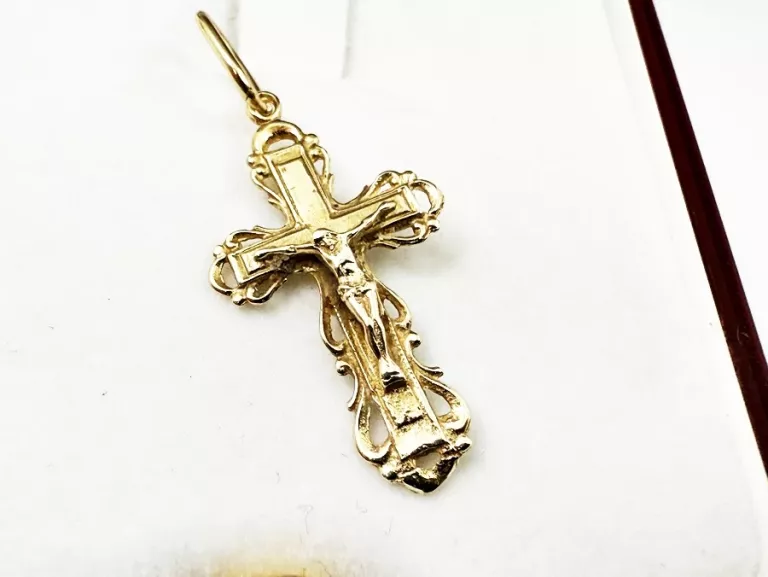 ZŁOTA ZWIESZKA KRZYŻ P585, WYSOKOŚĆ: 2CM, WAGA: 0,85G