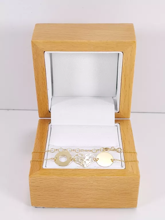 NOWA ZŁOTA BRANSOLETKA CELEBRYTKA 585 1,20G KOŁA 18,5 CM