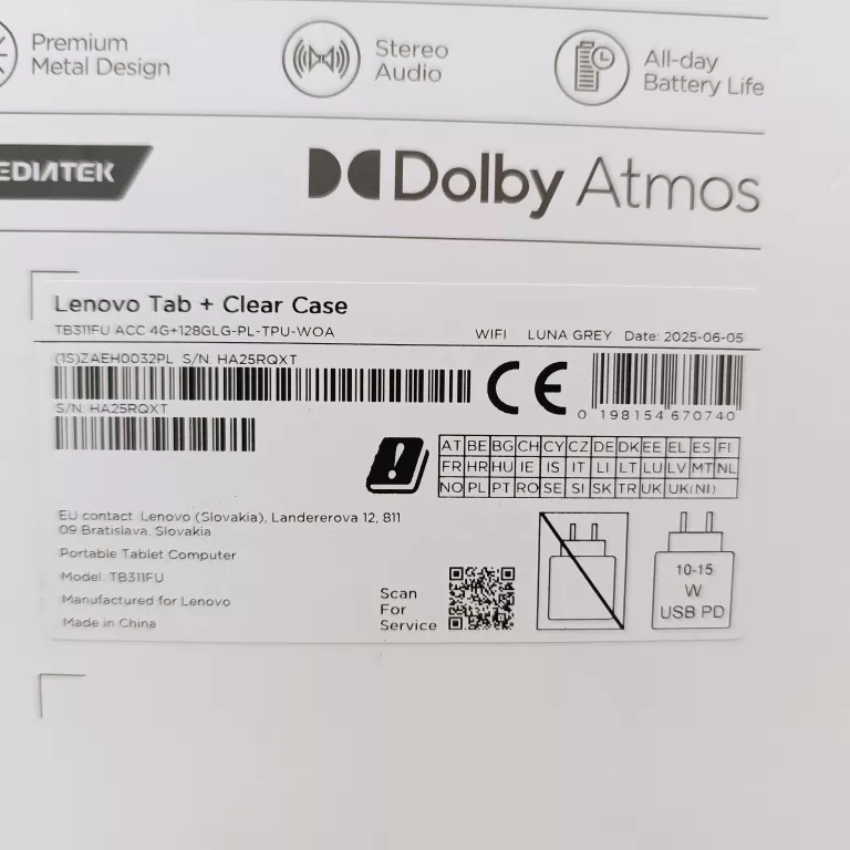 TABLET LENOVO TB311FU 10,1" 4 GB / 128 GB
