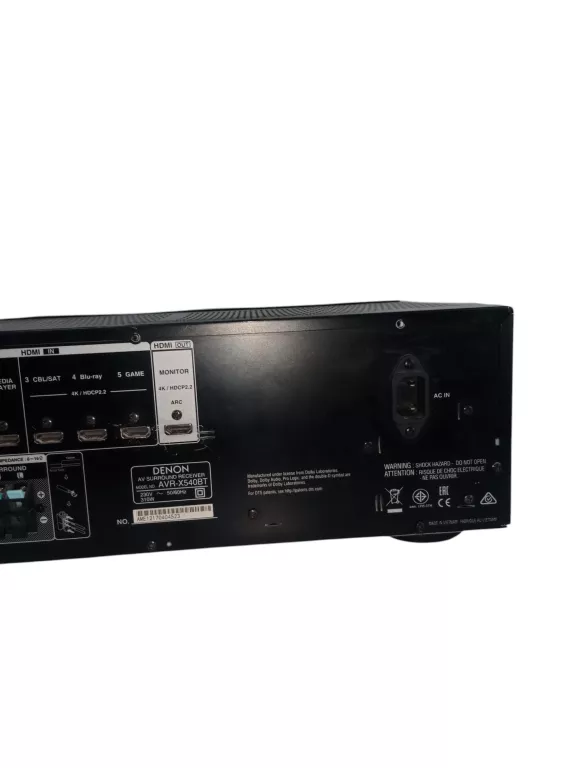 AMPLITUNER KINA DENON AVR-X540BT 5.2 HDMI 4K PILOT ZASILACZ