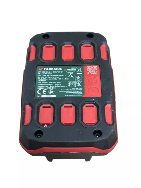 AKUMULATOR PARKSIDE 20V 2AH (HG08297) + ŁADOWARKA PLG 20 C1 (HG08982)