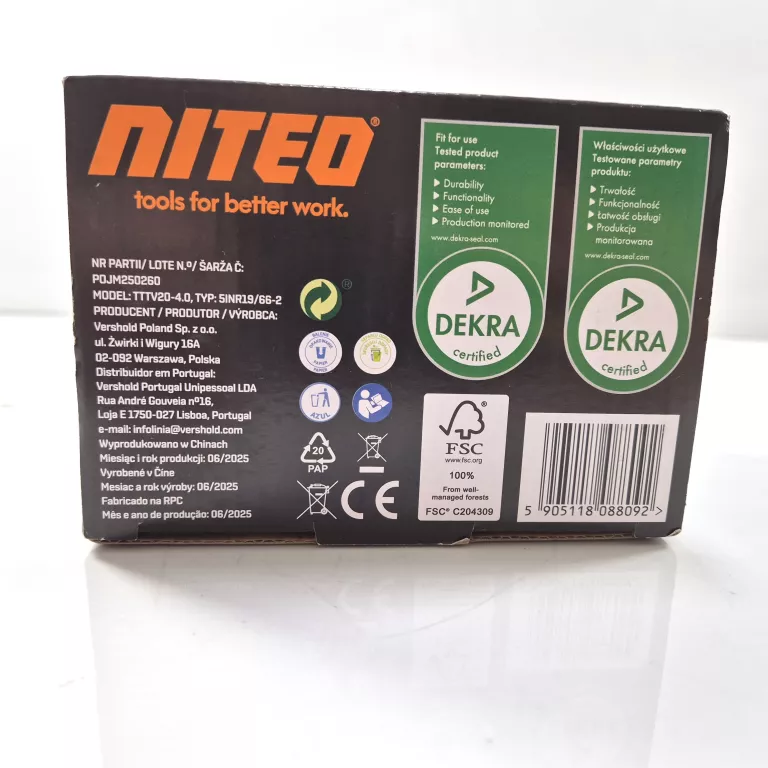 AKUMULATOR LITOWO-JONOWY 4.0AH NITEO N20V MAX SYSTEM