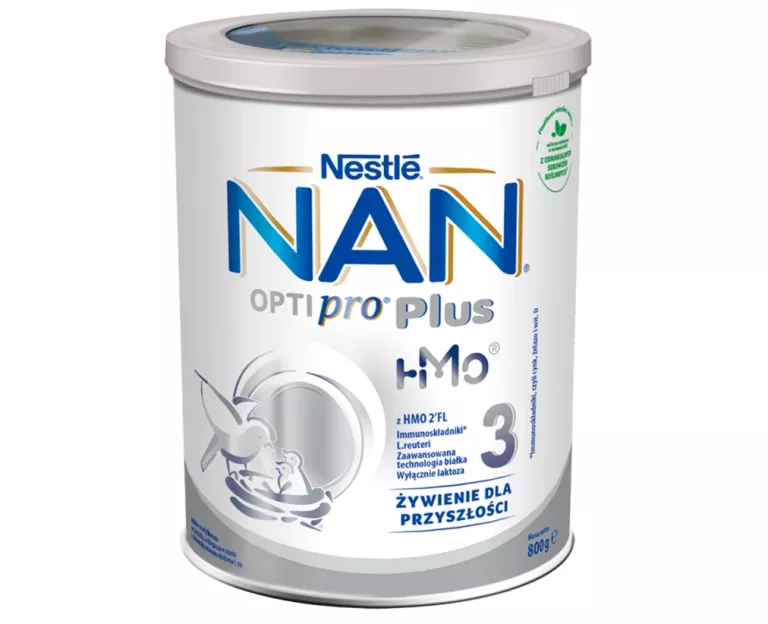 NAN OPTIPRO PLUS 3 HMO PRODUKT NA BAZIE MLEKA DLA MAŁYCH DZIECI 800 G