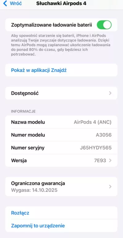 SŁUCHAWKI AIRPODS 4 A3055 Z ANC