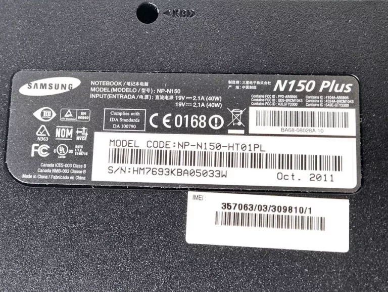 LAPTOP SAMSUNG N150 PLUS 10,1 + ETUI, ZASILACZ