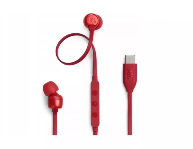 SŁUCHAWKI PRZEWODOWE DOKANAŁOWE JBL TUNE 310C USB-C CZERWONE