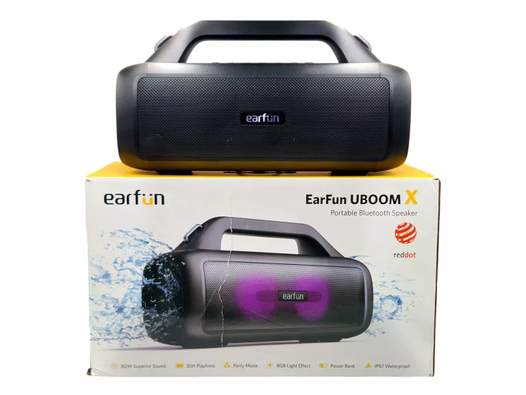 GŁOŚNIK BLUETOOTH PRZENOŚNY EARFUN UBOOM X 80W KOMPLET