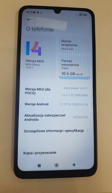 TELEFON SMARTFON POCO C65 8 GB / 256 GB 4G