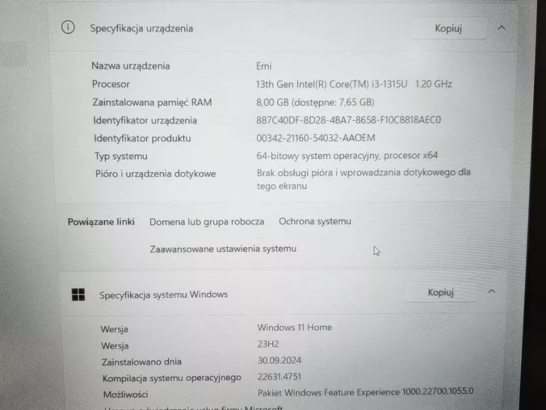 LAPTOP HP 15-FD0001NW I3-1315U/8GB/512GB SSD/WIN11