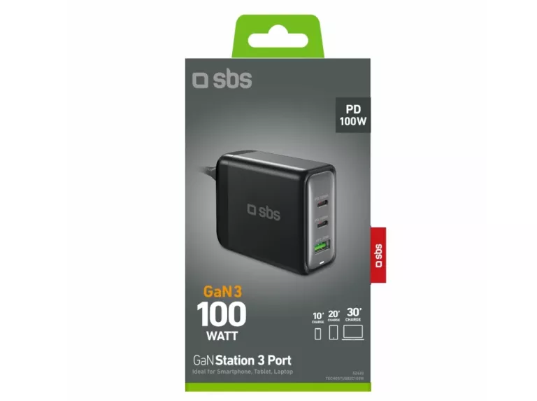 ORYGINALNA MOCNA ŁADOWARKA SIECIOWA SBS HAN3 100W 3 PORT