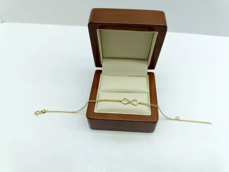 ZŁOTA BRANSOLETKA ZNAK NIESKOŃCZONOŚCI 1,18G PR.585 19CM