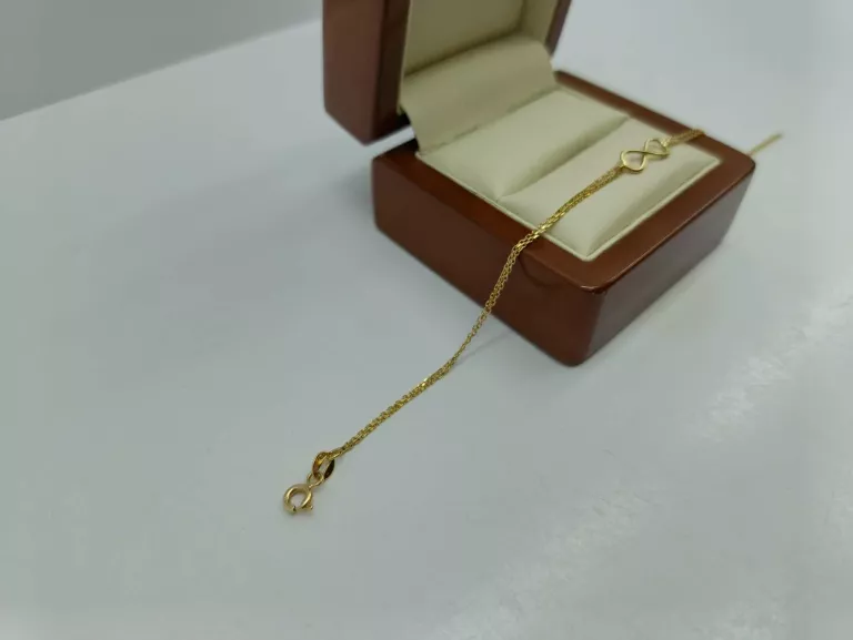 ZŁOTA BRANSOLETKA ZNAK NIESKOŃCZONOŚCI 1,18G PR.585 19CM