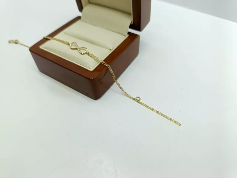 ZŁOTA BRANSOLETKA ZNAK NIESKOŃCZONOŚCI 1,18G PR.585 19CM
