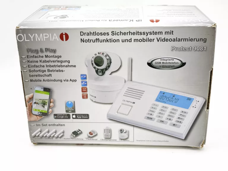 OLYMPIA 9081 PROFESJONALNY SYSTEM ALARMOWY GSM Z FUNKCJĄ GŁOŚNOMÓWIĄCĄ