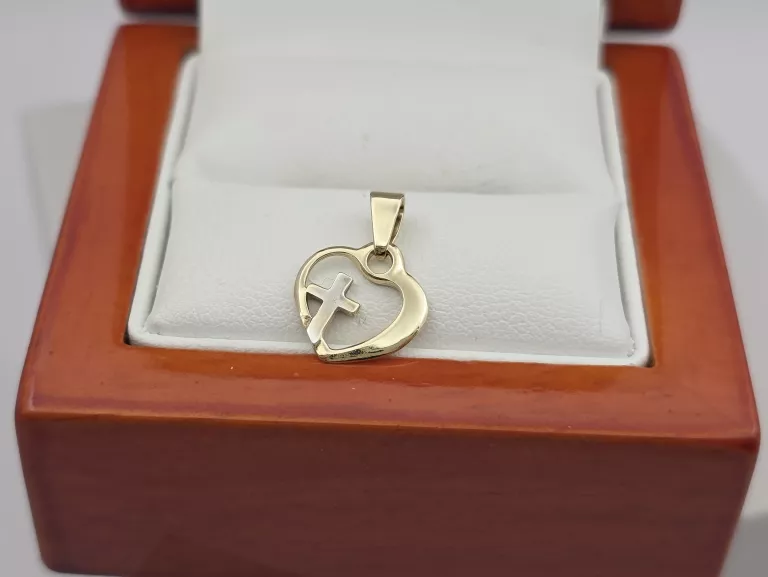 ZŁOTA ZAWIESZKA SERCE Z KRZYŻYKIEM - 588 14K 0,70G