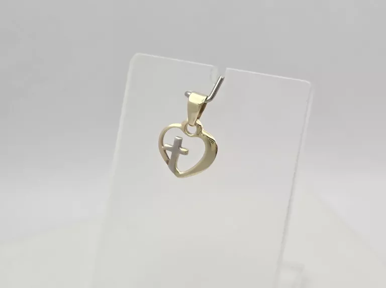 ZŁOTA ZAWIESZKA SERCE Z KRZYŻYKIEM - 588 14K 0,70G