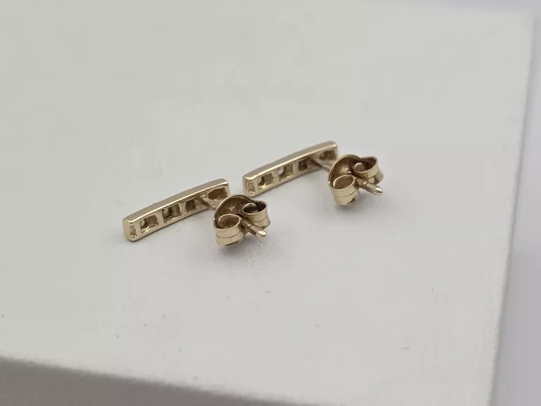 ZŁOTE KOLCZYKI SZTYFT CYRKONIE - 585 14K 1,20G