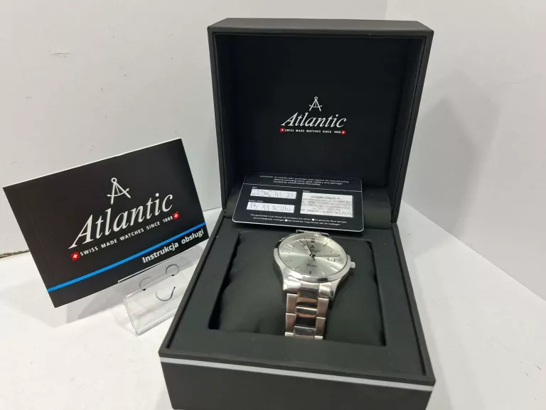 MĘSKI KLASYCZNY SZWAJCARSKI ZEGAREK ATLANTIC SEALINE DATOWNIK 62346.41.21