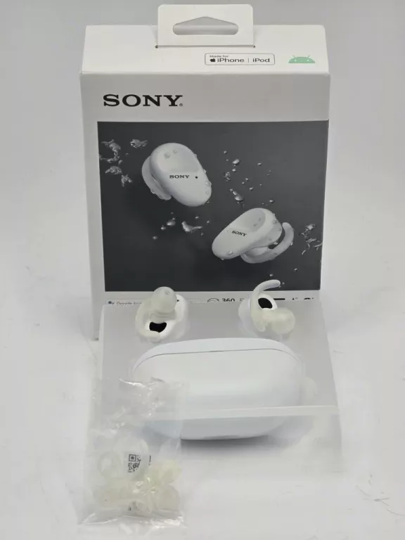 SŁUCHAWKI DOKANAŁOWE SONY WF-SP800N BIAŁE KOMPLET