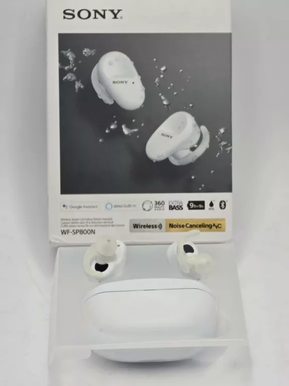 SŁUCHAWKI DOKANAŁOWE SONY WF-SP800N BIAŁE KOMPLET