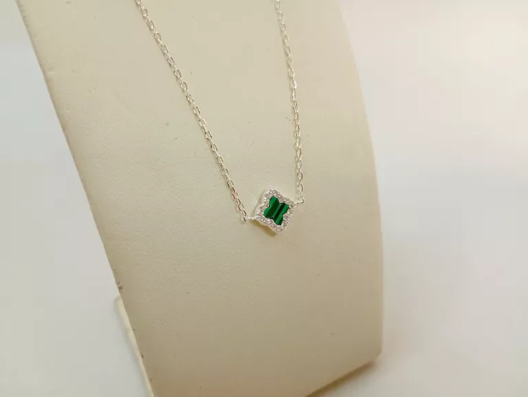 SREBRNA BRANSOLETKA Z KONICZYNKĄ DŁ16,5+2,5CM