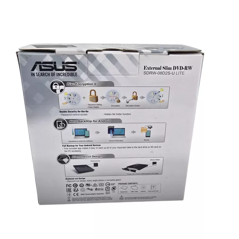 NAGRYWARKA DVD ZEWNĘTRZNA ASUS SDRW-08D2S-U