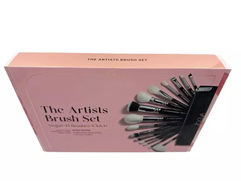 ZOEVA THE ARTISTS BRUSH SET SILVER ZESTAW  BSN15A BLACK EDITION / 15 SZTUK