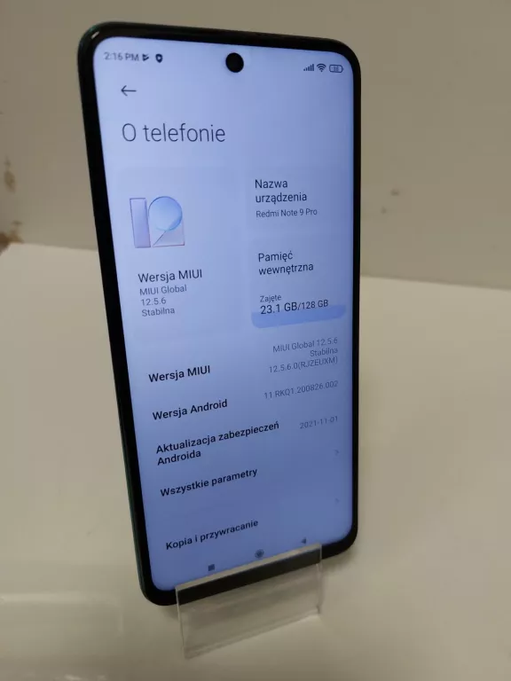 TELEFON XIAOMI REDMI NOTE  9 PRO  6/128GB SOLO