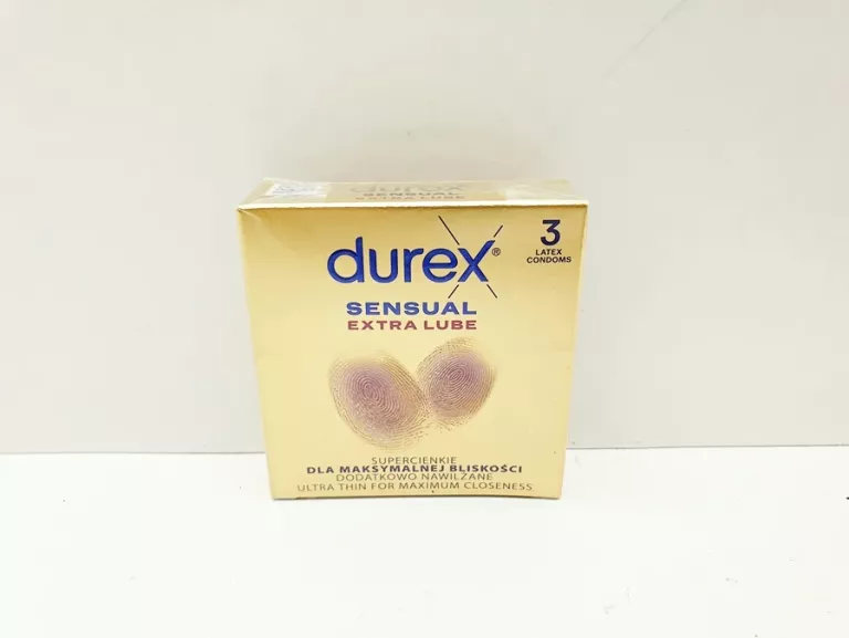 PREZERWATYWY DUREX SENSUAL EXTRA LUBE Z LUBRYKANTEM CIENKIE NAWILŻANE 3 SZ